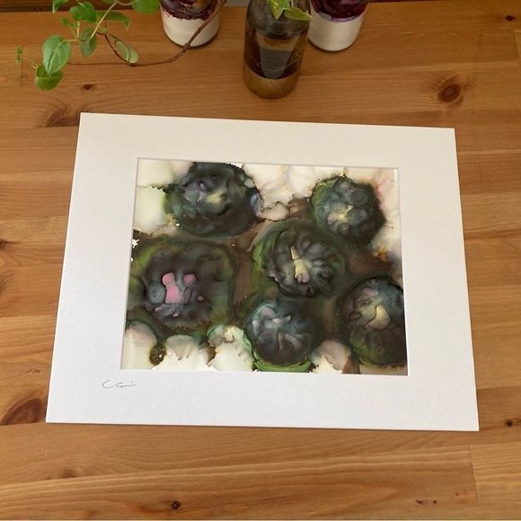 New Original Signed Artwork Alcohol Ink on Paper - Picture 1 of 6